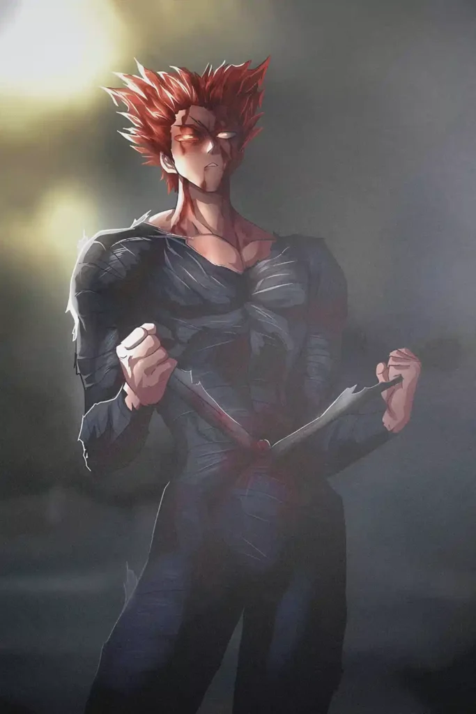 Artistic showcase photo of the Garou Outstanding Printed Metal Poster