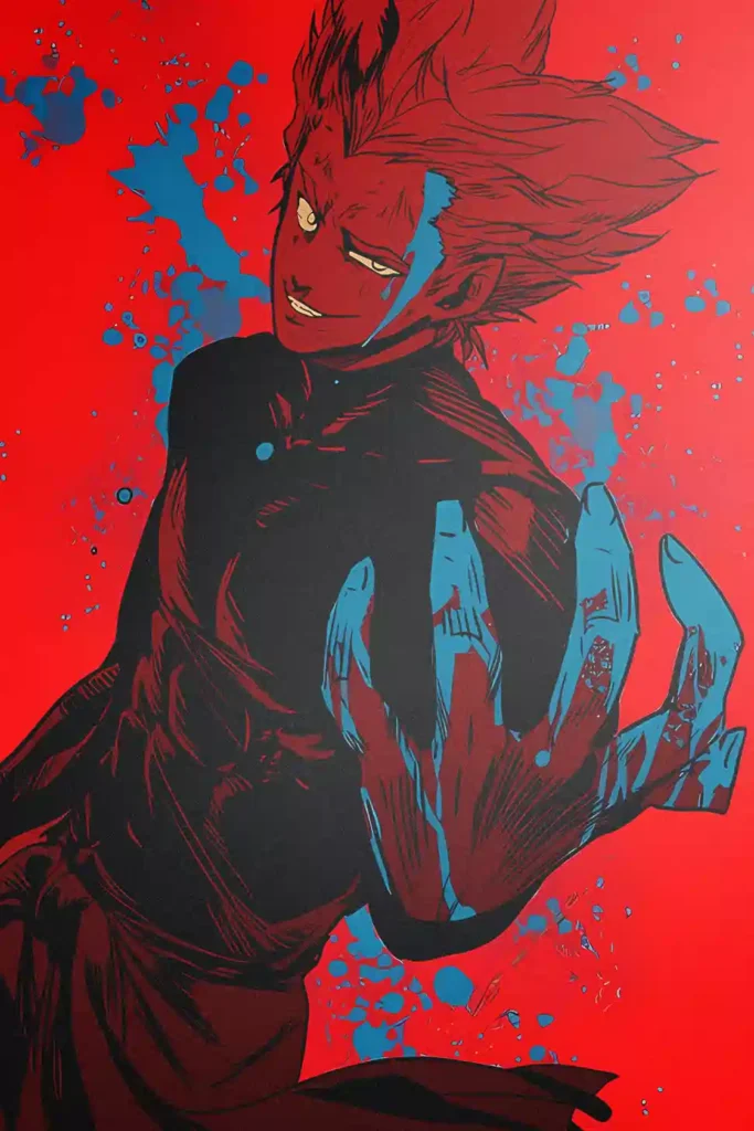 Showcase frame of the Garou Premium Aluminium Metal Wall Art, anime metal poster