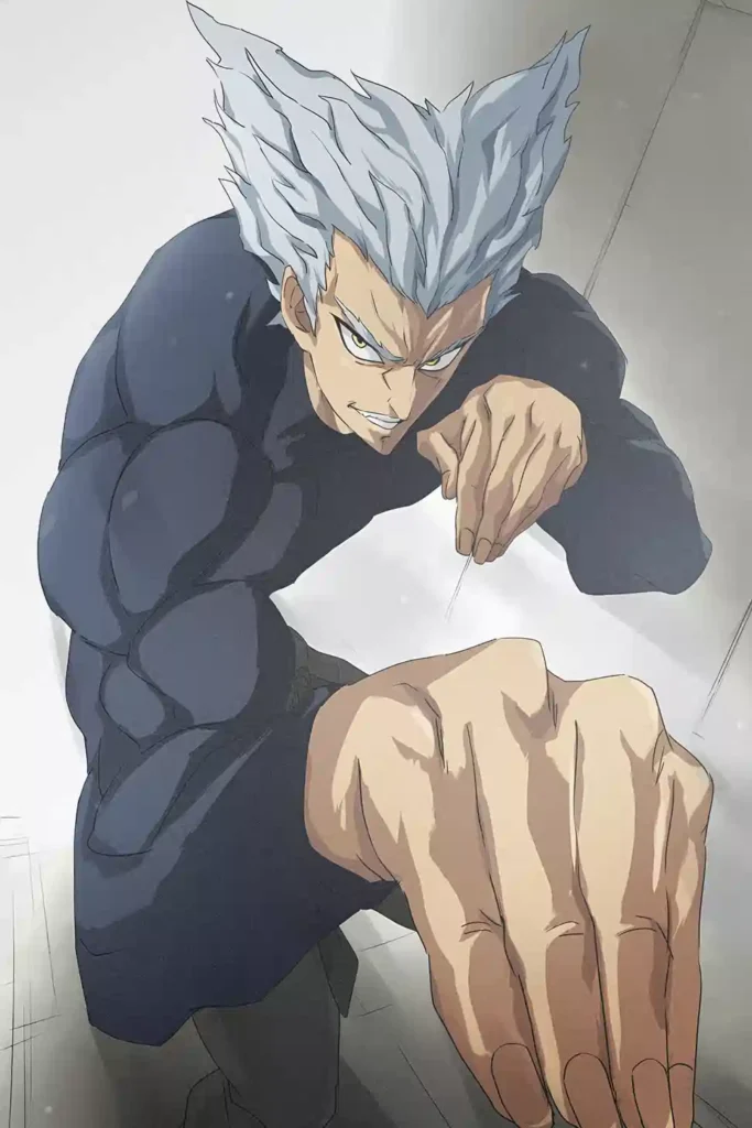 Showcase view of the Garou Premium Metal Print from One Punch Man