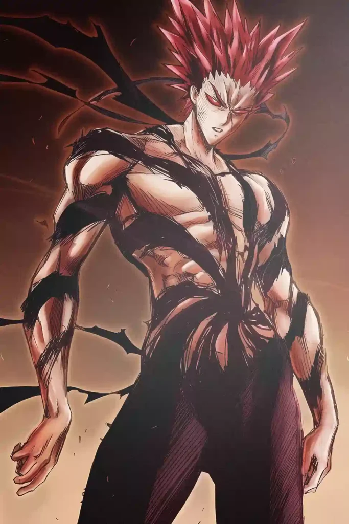 Garou One Punch Man metal wall art showcase shot from the Geekozi collection