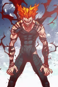 Garou One Punch Man Wide Sleeve Frame Printed Metal Wall Art
