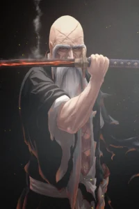 Genryusai Yamamoto Bleach Original Image Outstanding Metal Wall Art Poster