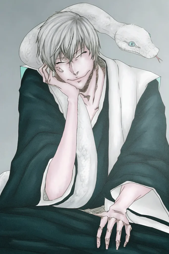 Gin Ichimaru Bleach Original Image Deluxe Printed Metal Wall Art