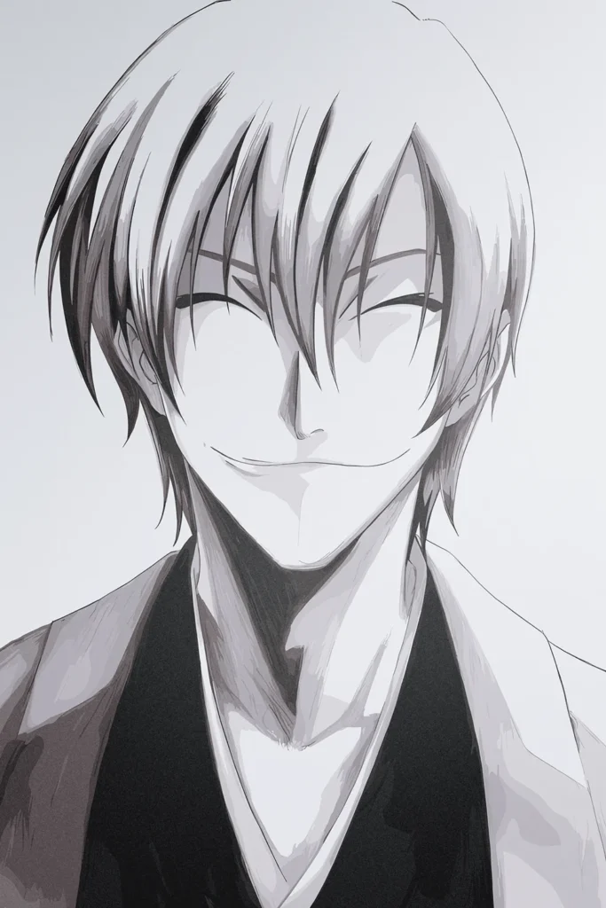 Gin Ichimaru Bleach Original Image High Quality Metal Poster