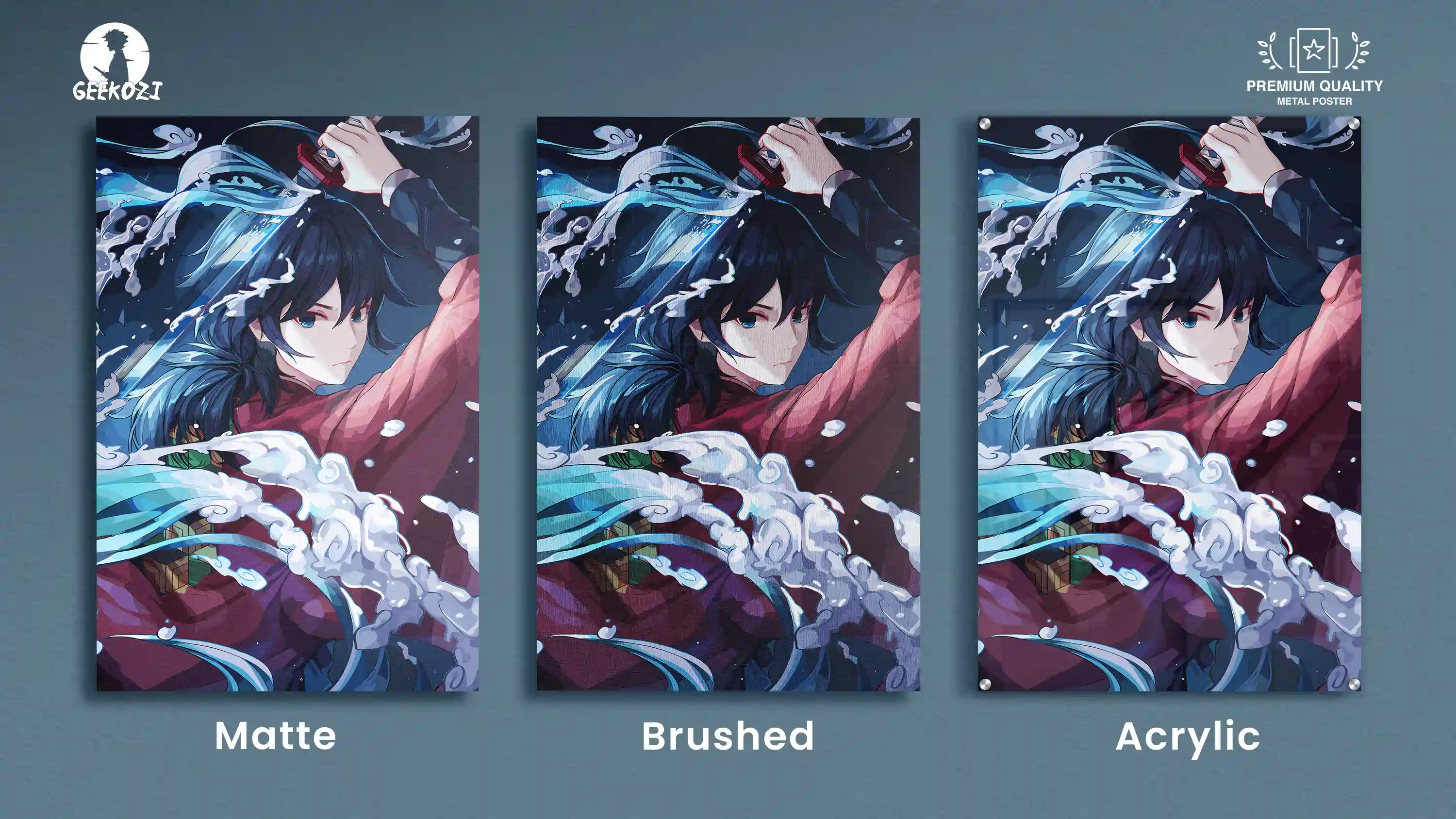 Giyu Tomioka Demon Slayer All Product Types Bespoke Metal Print Wall Art