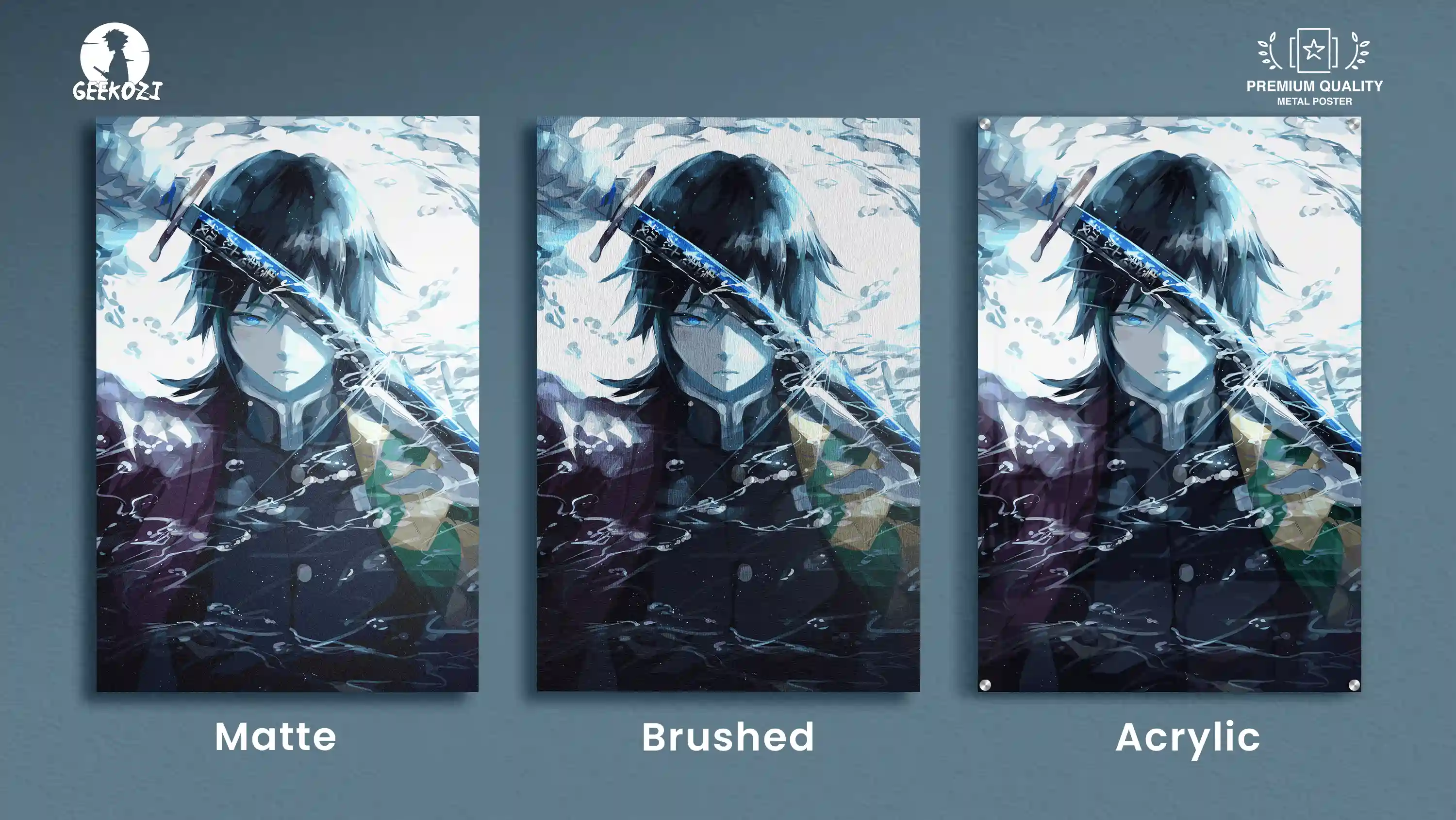 Giyu Tomioka Demon Slayer All Product Types High Quality Metal Poster