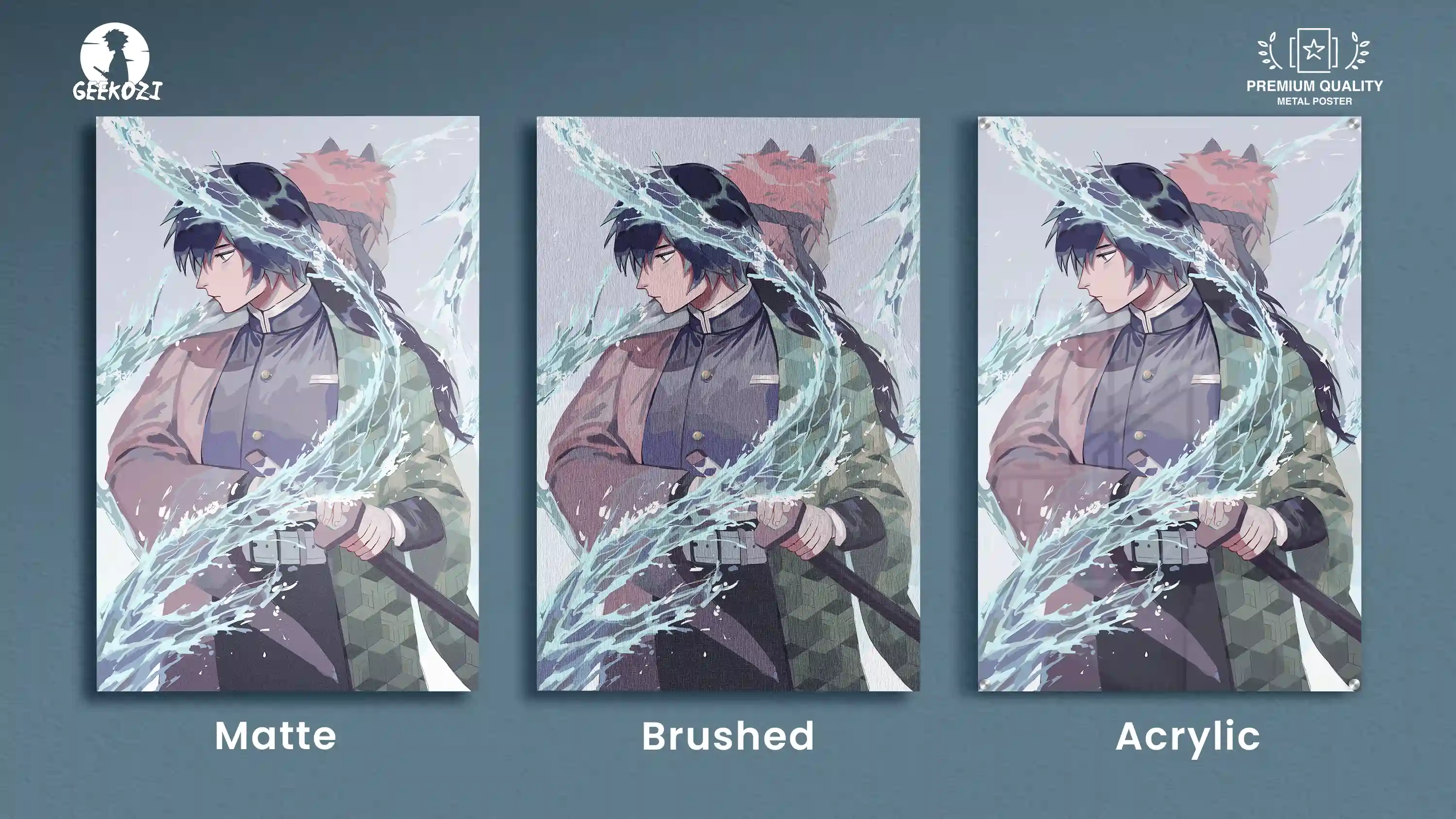 Giyu Tomioka Demon Slayer All Product Types Outstanding Printed Metal Wall Art