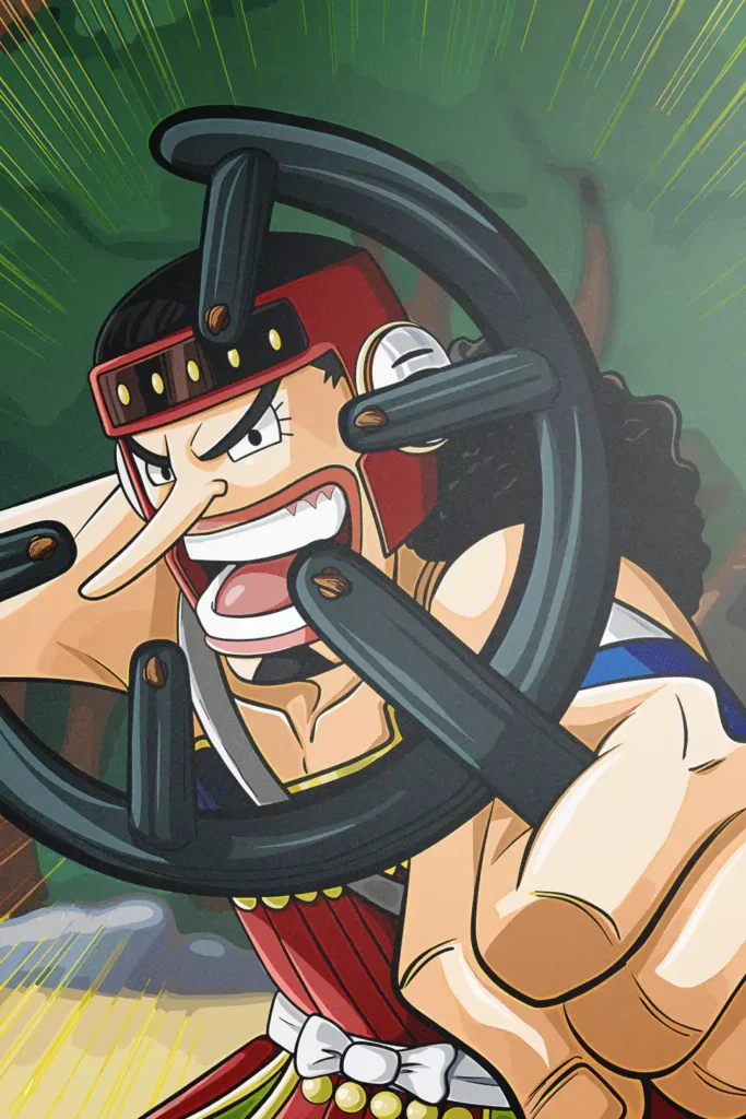 God Usopp One Piece Original Image Deluxe Printed Metal Wall Art