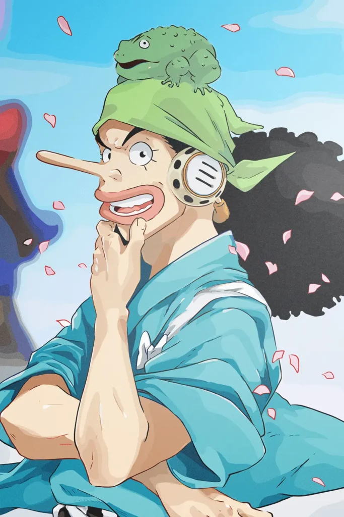 God Usopp One Piece Original Image Premium Metal Wall Art