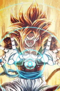 Gogeta Dragon Ball Radiant Stardust Breaker Action Poster Artistic Printed Metal Poster