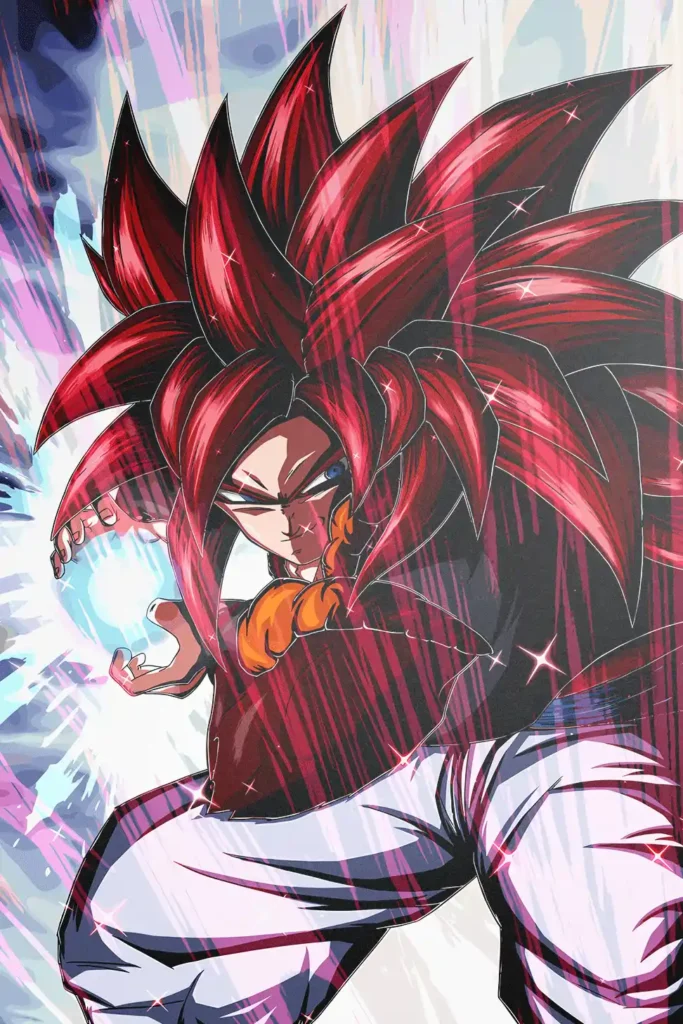 Gogeta Super Saiyan 4 Dragon Ball Original Image Stellar Metal Poster