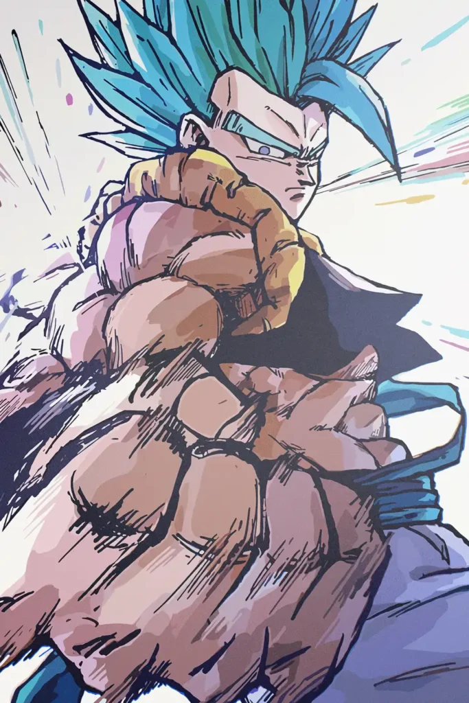 Gogeta Super Saiyan Blue Dragon Ball Original Image Distinctive Metal Print Poster