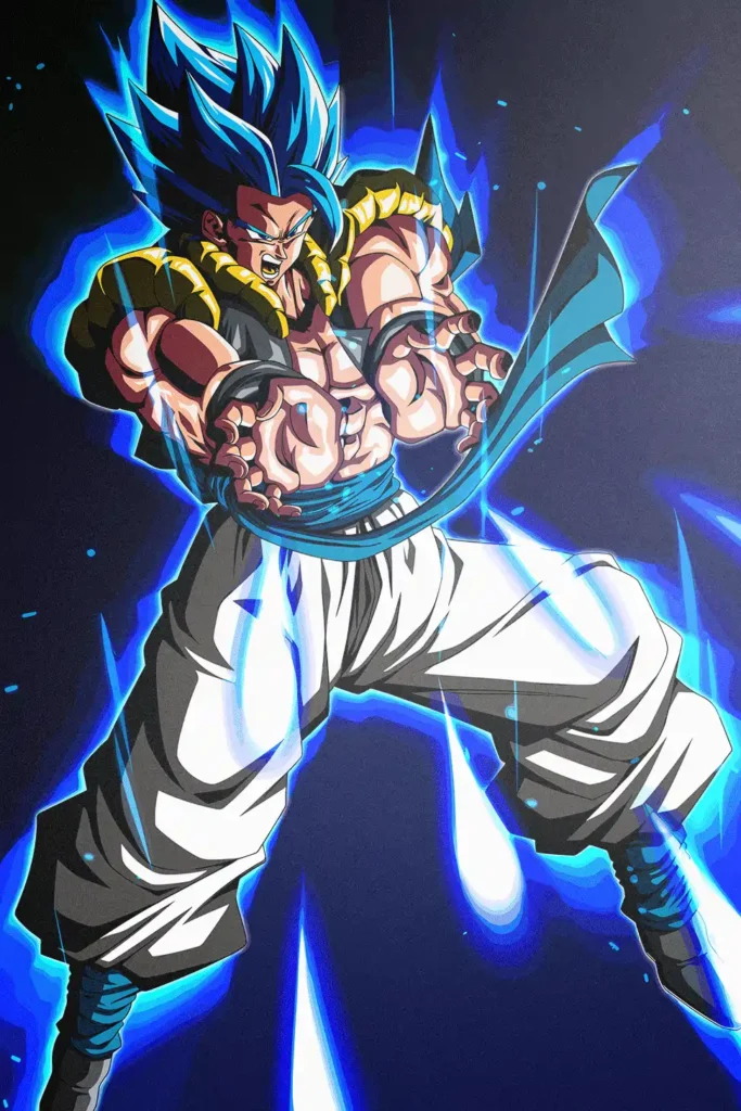 Gogeta Super Saiyan Blue Dragon Ball Original Image Stellar Metal Print Poster