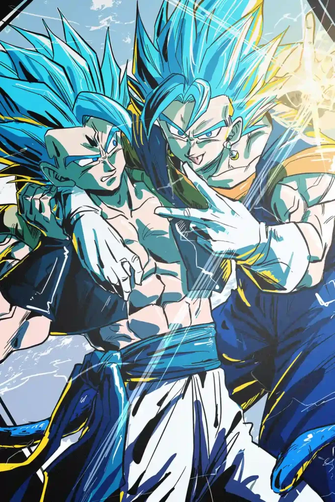 Gogeta and Vegito Dragon Ball Original Image Premium Metal Poster