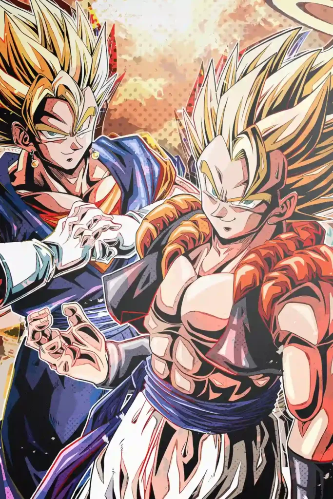 Gogeta and Vegito Dragon Ball Original Image Outstanding Printed Metal Poster