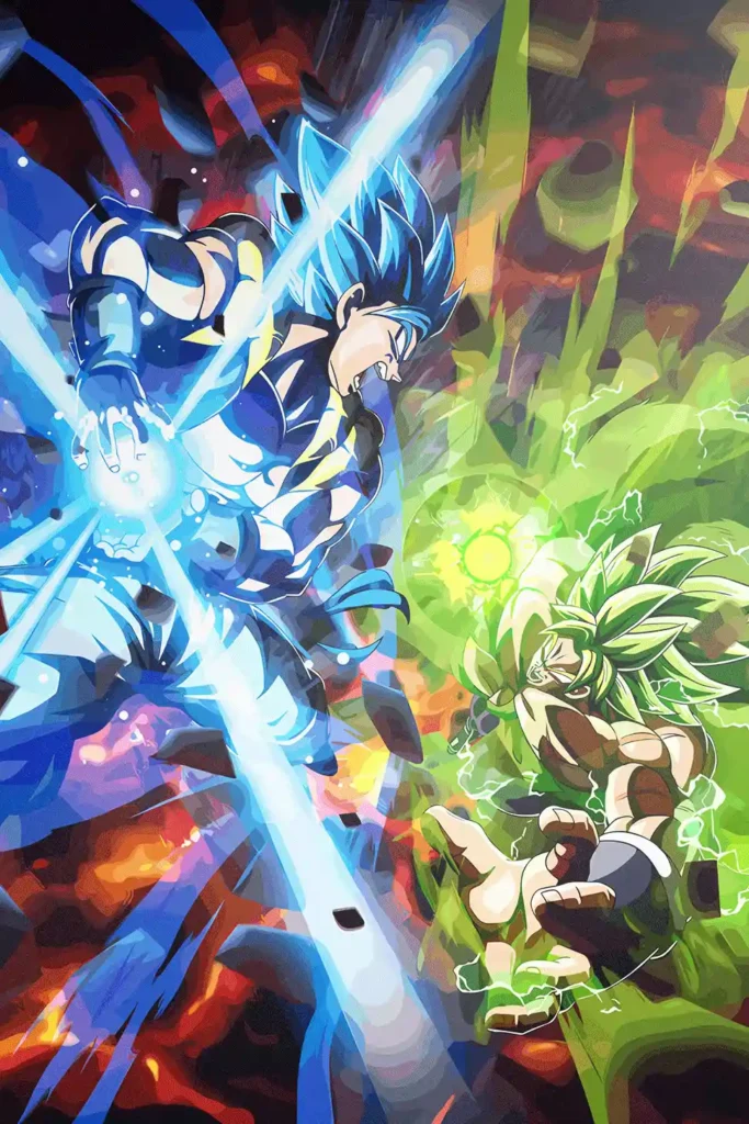 Gogeta vs Broly Dragon Ball Original Image Stellar Metal Wall Poster