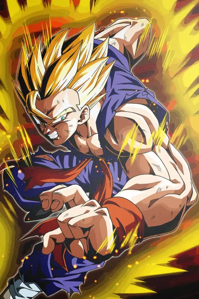 Gohan Super Saiyan Dragon Ball Original Image Premium Metal Print