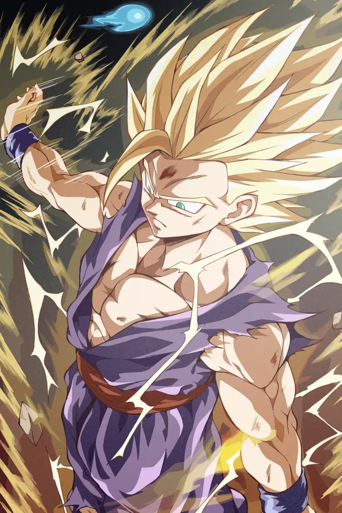 Gohan Super Saiyan 2 Dragon Ball Original Image Aluminium Metal Poster