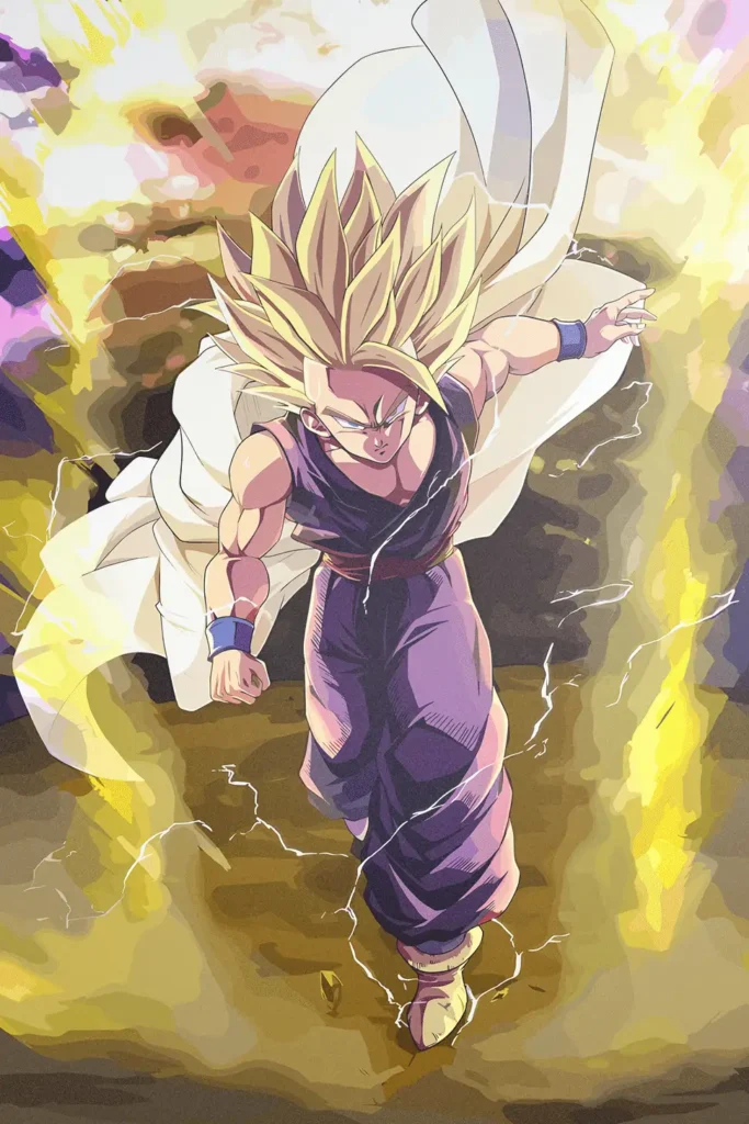 Gohan Super Saiyan 2 Dragon Ball Original Image Aluminium Metal Print