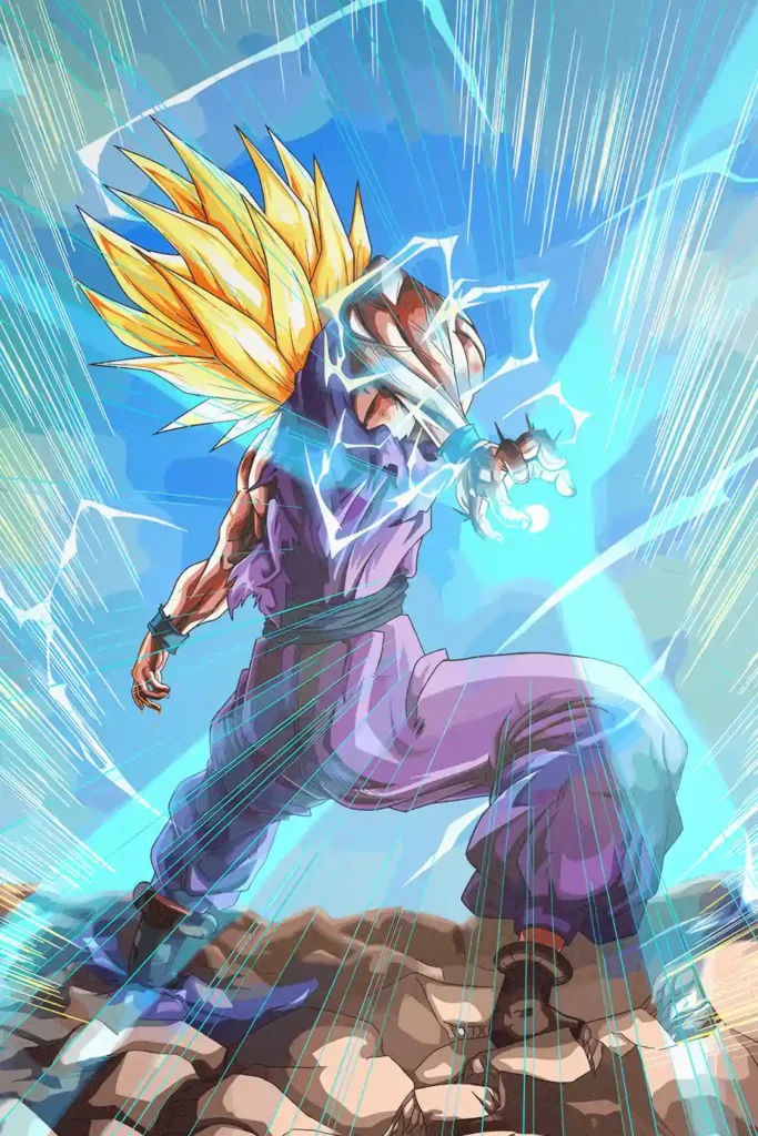 Gohan Super Saiyan 2 Dragon Ball Original Image Deluxe Metal Poster