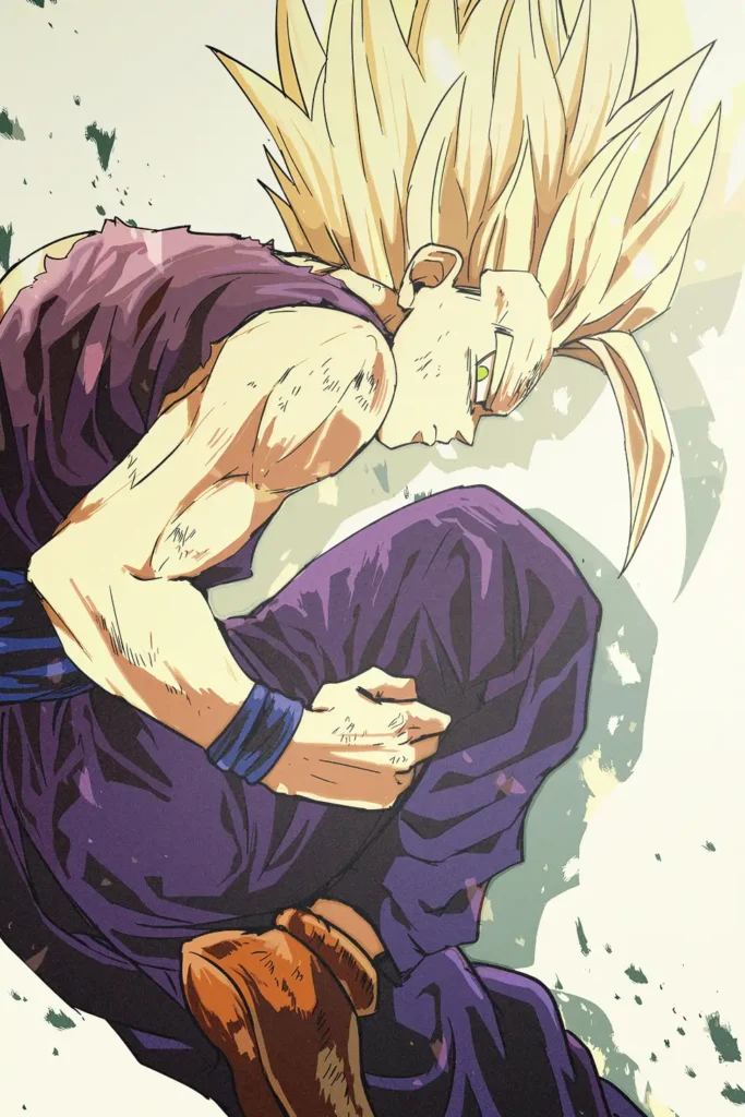 Gohan Super Saiyan 2 Dragon Ball Original Image Exclusive Metal Wall Art