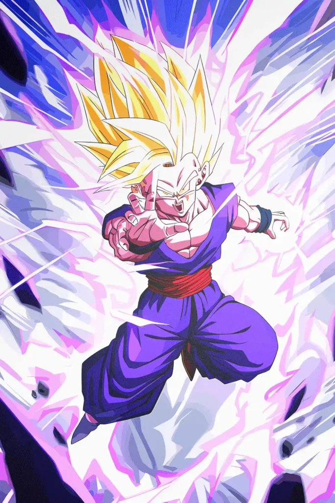 Gohan Super Saiyan 2 Dragon Ball Original Image High Quality Metal Print