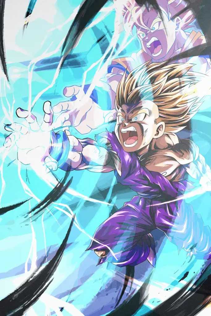 Gohan Super Saiyan 2 Dragon Ball Original Image Metal Wall Art Poster