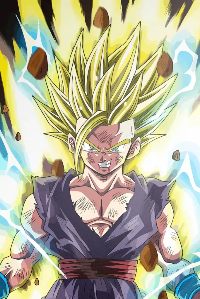 Gohan Super Saiyan 2 Dragon Ball Original Image Metal Wall Poster