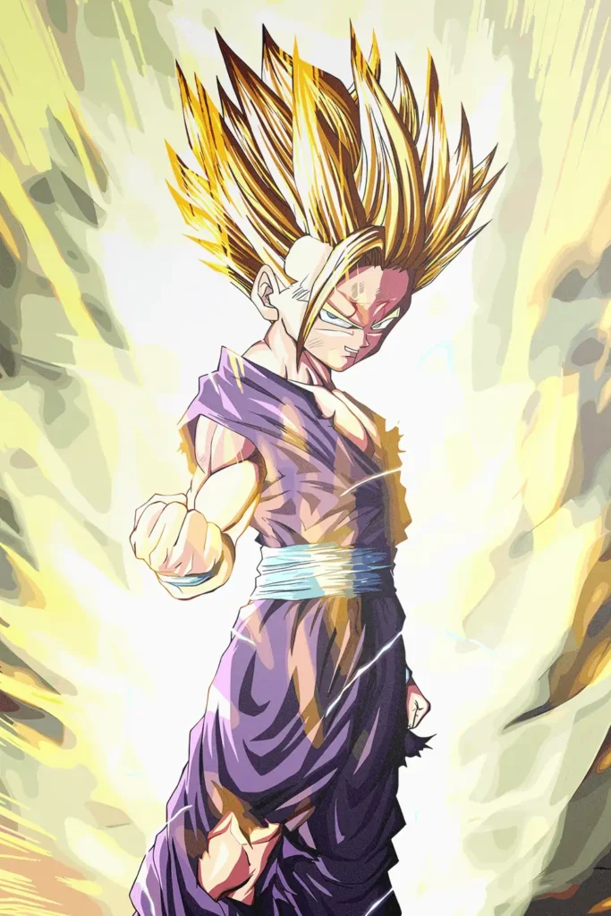 Gohan Super Saiyan 2 Dragon Ball Original Image Outstanding Metal Wall Poster