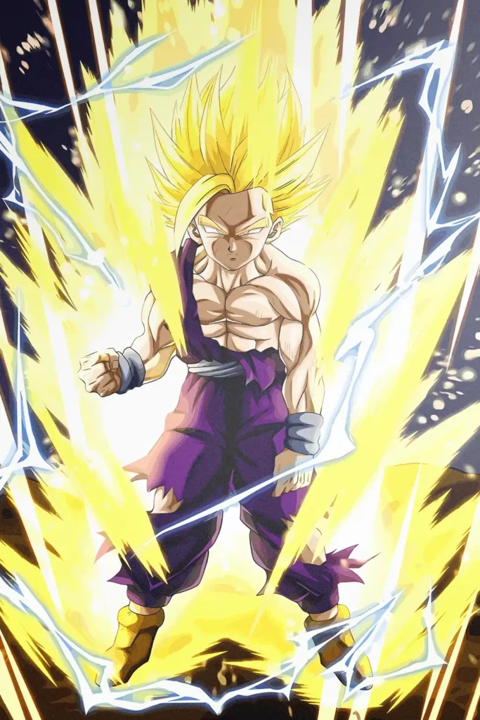 Gohan Super Saiyan 2 Dragon Ball Original Image Premium Metal Poster