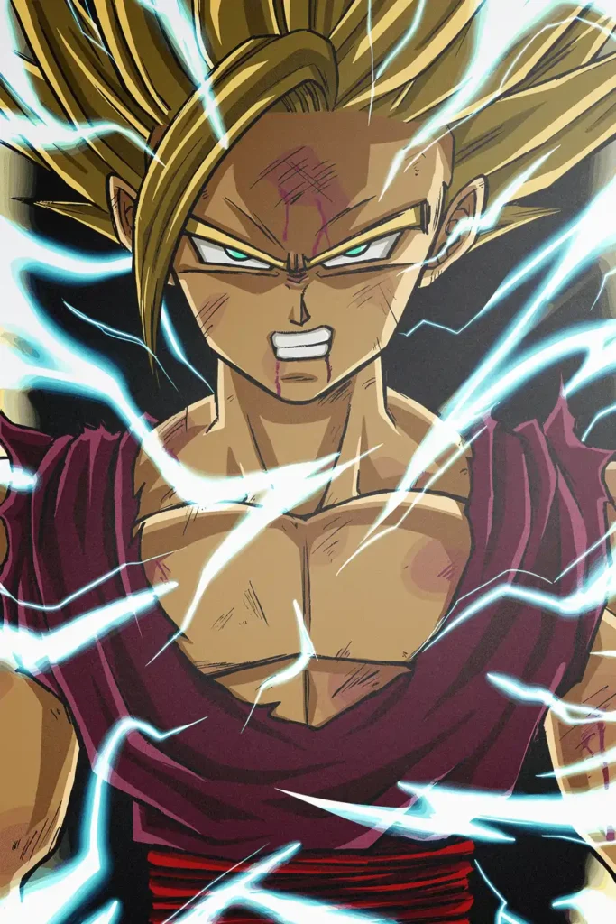 Gohan Super Saiyan 2 Dragon Ball Original Image Premium Metal Print