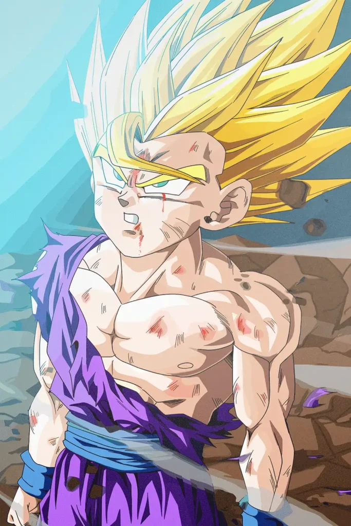Gohan Super Saiyan 2 Dragon Ball Original Image Printed Metal Wall Art