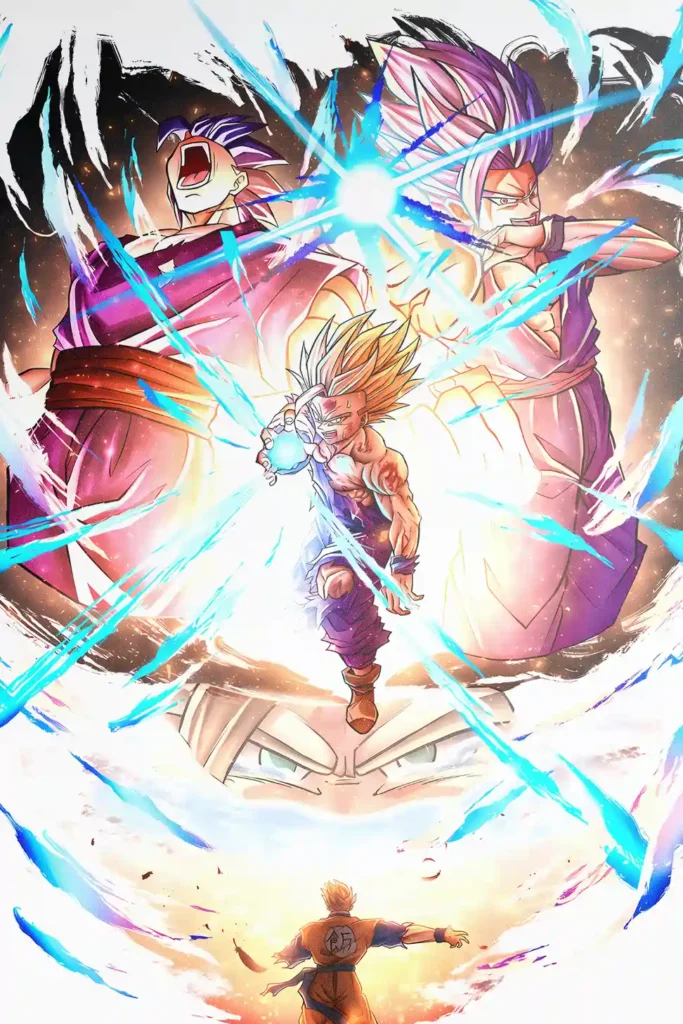Gohan Transformations Dragon Ball Original Image Metal Print Wall Art