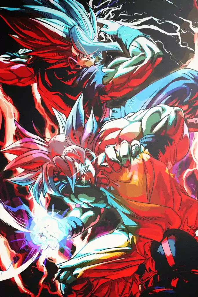 Gohan and Goku Dragon Ball Original Image Metal Print Poster