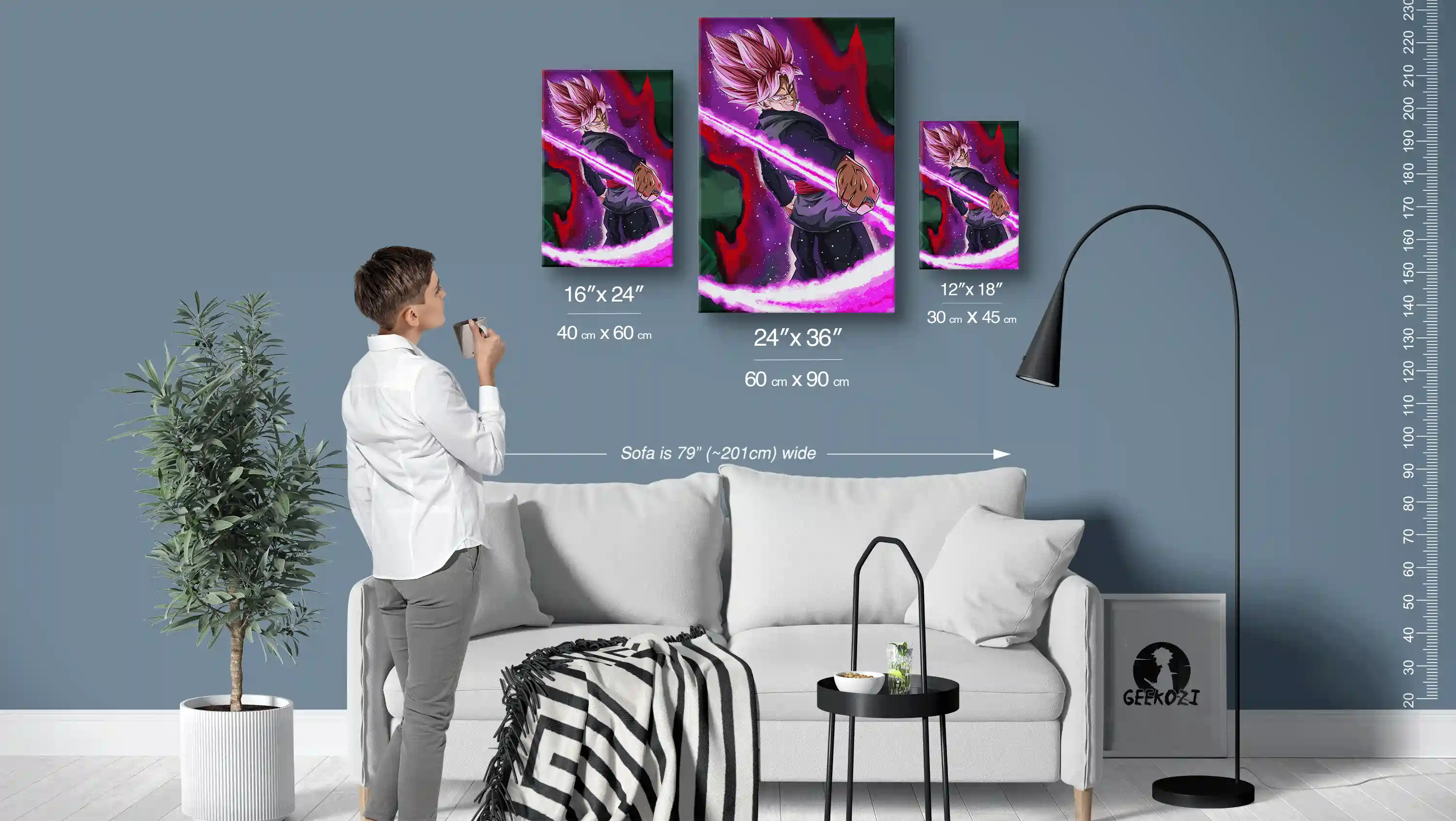 Goku Black Dragon Ball Size Guide Aluminium Metal Poster