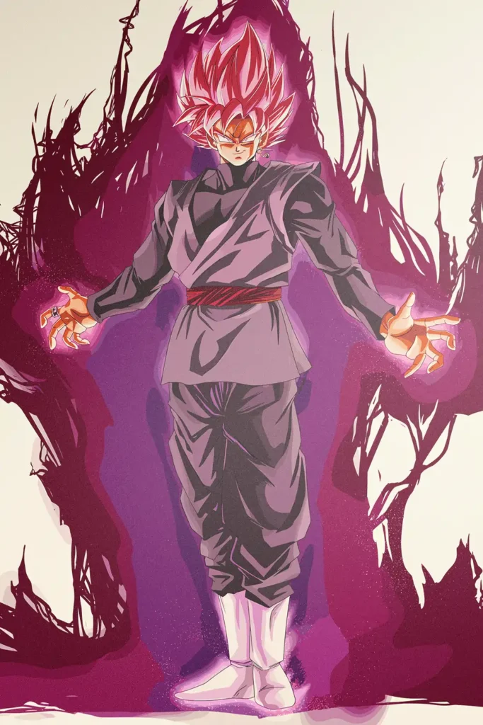 Goku Black Dragon Ball Original Image Bespoke Metal Print Poster