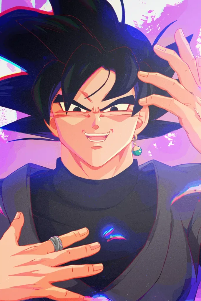 Goku Black Dragon Ball Original Image Deluxe Metal Print