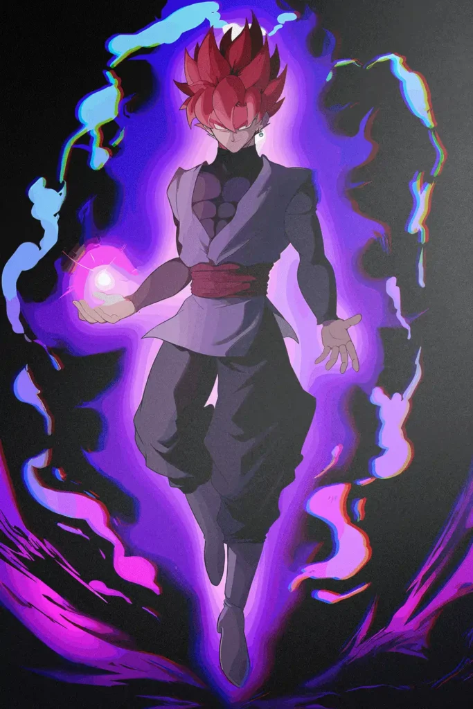 Goku Black Dragon Ball Original Image High Quality Metal Print