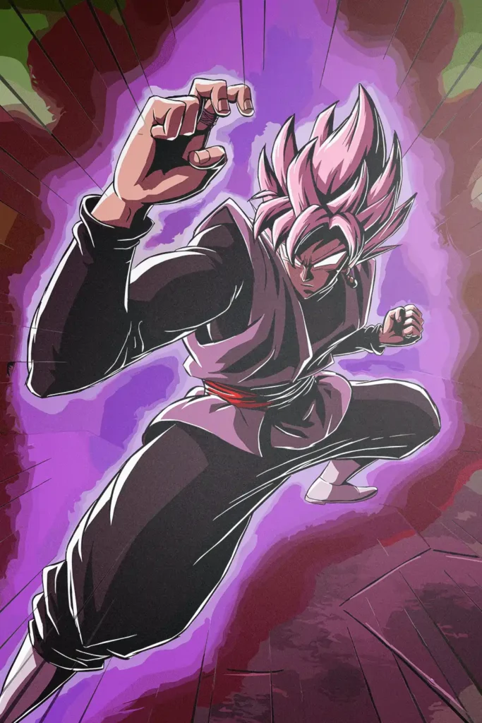 Goku Black Dragon Ball Original Image Stellar Metal Print Poster