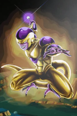 Frieza Dragon Ball Radiant Death Beam Crouch Unique Metal Wall Poster