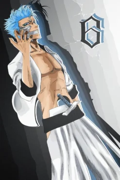 Grimmjow Jaegerjaquez Bleach Bespoke Blue Aura Battle Metal Print Poster