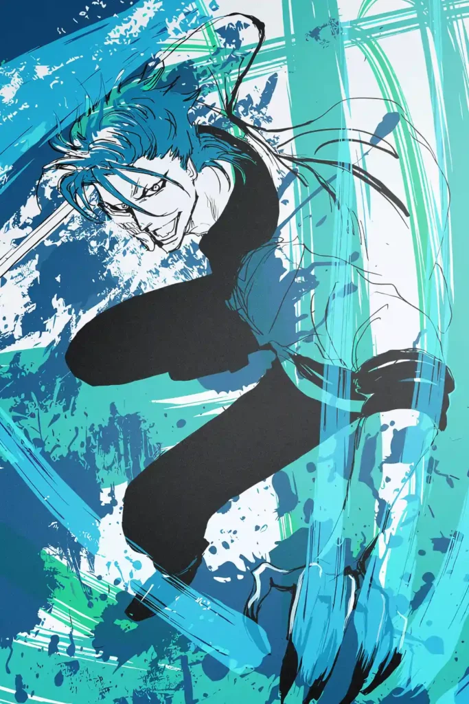 Grimmjow Jaegerjaquez Bleach Original Image High Quality Printed Metal Poster