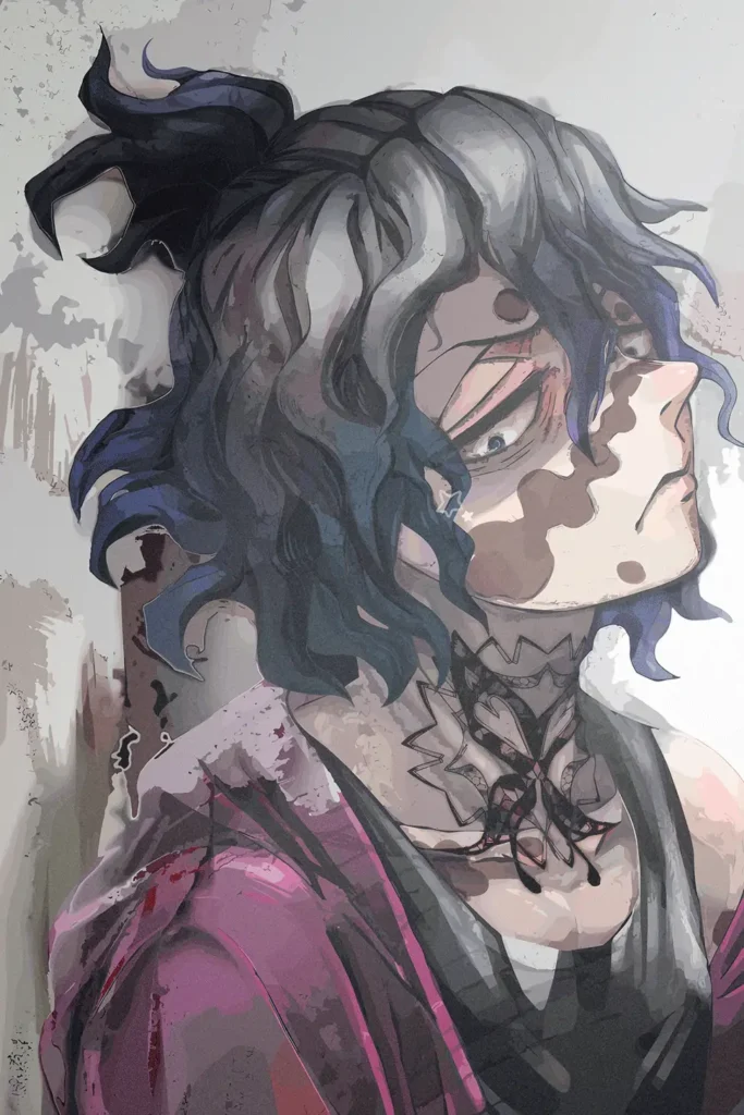Gyutaro Demon Slayer Original Image Deluxe Metal Print