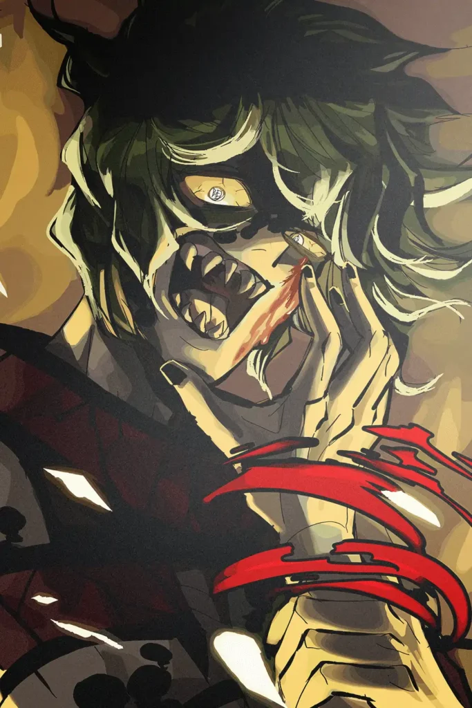 Gyutaro Demon Slayer Original Image Premium Metal Print