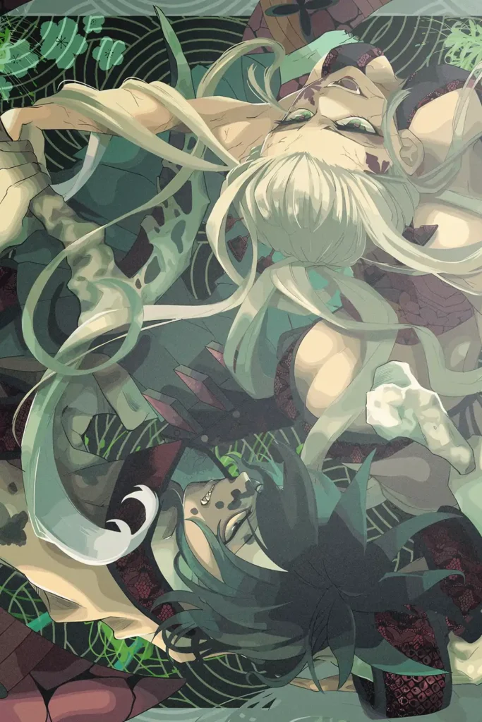 Gyutaro and Daki Demon Slayer Original Image Exquisite Metal Poster