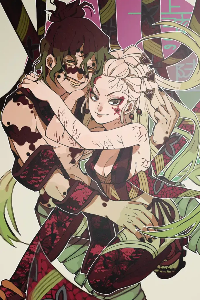 Gyutaro and Daki Demon Slayer Original Image Exquisite Metal Print Poster