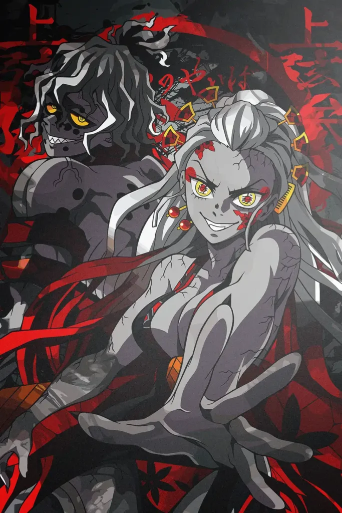 Gyutaro and Daki Demon Slayer Original Image Exquisite Metal Print Wall Art