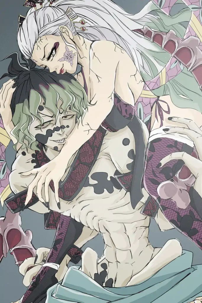 Gyutaro and Daki Demon Slayer Original Image Outstanding Printed Metal Poster