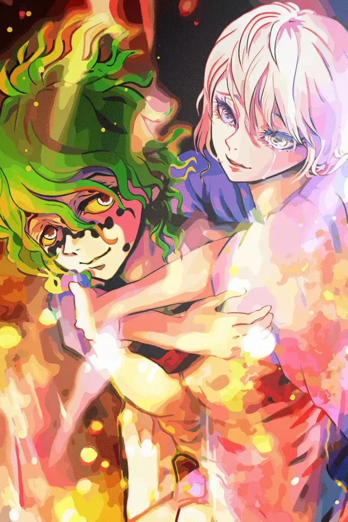 Gyutaro and Daki Demon Slayer Original Image Stellar Metal Wall Poster