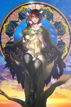 Hange Zoe Attack on Titan Ethereal Luminescent Flower Moment Outstanding Printed Metal Poster